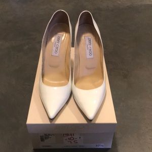 Jimmy Choo white patent heels 7.5